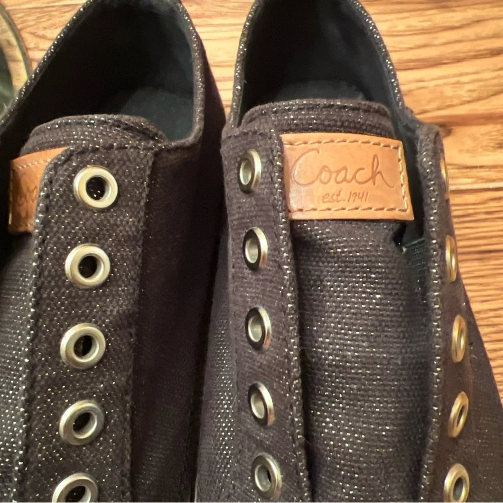 Coach Signature  Keeley Black Converse Style Sneakers 9B - Picture 7 of 11